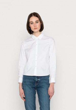 Anna Field Button Down Blouse Skjorta Dam Vita | RXK-901846
