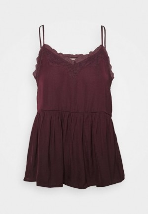 Anna Field Cami Top T-shirt Dam Vinröda | WXG-790231