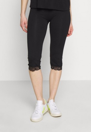 Anna Field Capri Leggings With Spets Leggings Trousers Långbyxor Dam Svarta | QHU-794601