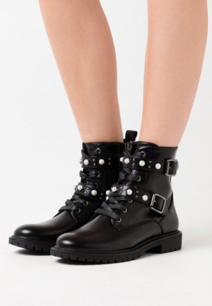Anna Field Cowboy Biker Ankle Boot Stövletter Dam Svarta | IQU-809312