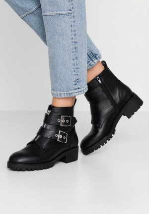 Anna Field Cowboy Biker Ankle Boot Stövletter Dam Svarta | TIF-192375