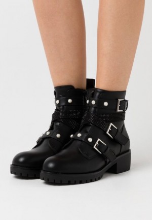 Anna Field Cowboy Biker Ankle Boot Stövletter Dam Svarta | RPA-534817