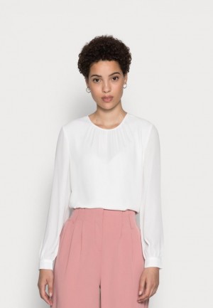 Anna Field Crew Neck Blouses With Puffed Sleeves Blouse Skjorta Dam Vita | OFL-216938