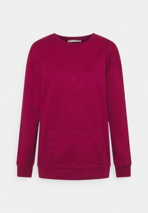 Anna Field Crew Neck With Pocket Sweatshirt Pullover Dam Röda | HKQ-801543