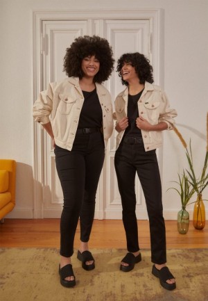 Anna Field Hetero Leg Jeans Långbyxor Dam Svarta Blå | JVU-619350
