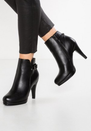 Anna Field High Klackar Ankle Boots Stövletter Dam Svarta | MCK-896237
