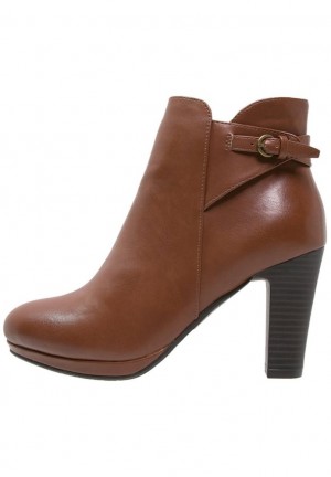 Anna Field High Klackar Ankle Boots Stövletter Dam Bruna | IYF-573692