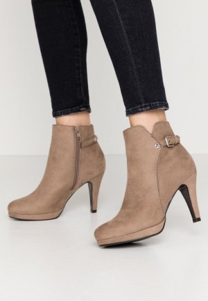 Anna Field High Klackar Ankle Boots Stövletter Dam Grå Bruna | GTJ-682154