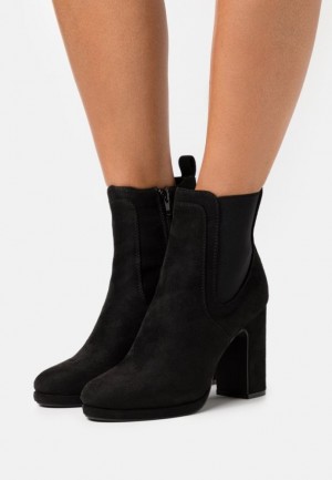 Anna Field High Klackar Ankle Boots Stövletter Dam Svarta | TLM-546378