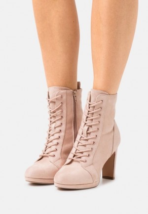 Anna Field High Klackar Ankle Boots Stövletter Dam Beige | QIV-720654