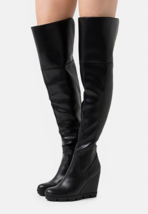 Anna Field High Klackar Boots Stövlar Dam Svarta | UQT-876149
