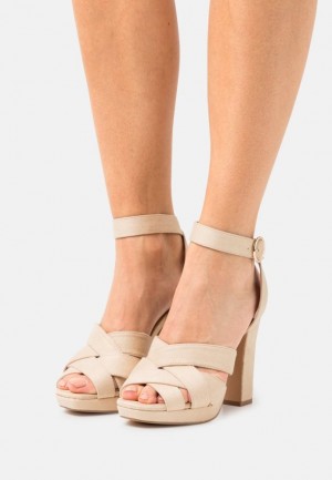 Anna Field High Klackar Sandals Sandaler Dam Beige | ZEH-208457