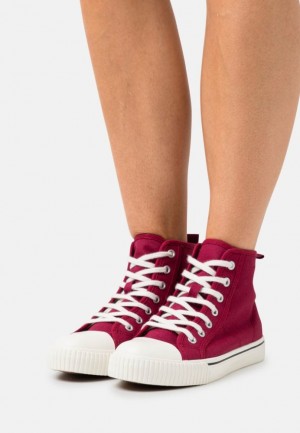 Anna Field High Top Trainers Sneakers Dam Mörkröda | SAV-843910
