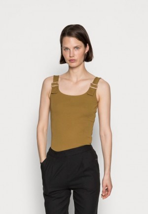 Anna Field Horn Spännen Top Clean Finish Top T-shirt Dam Khaki | YLP-698410