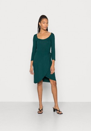 Anna Field Jersey Klänning Klänning Dam Mörkgröna | JDG-745126