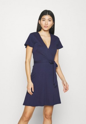 Anna Field Jersey Klänning Klänning Dam Mörkblå | RGV-135489