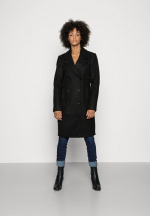 Anna Field Klassiska Coat Kappa Dam Svarta | BMH-068473