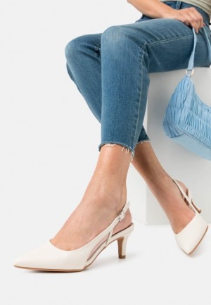 Anna Field Klassiska Heels Klackar Dam Vita | JZW-385697