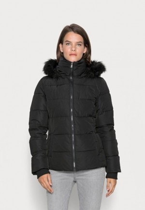 Anna Field Korta Puffer With Hood Vinter Jacket Kappa Dam Svarta | GMC-046725
