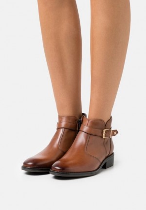 Anna Field Läder Ankle Boots Stövletter Dam Bruna | NZJ-512946