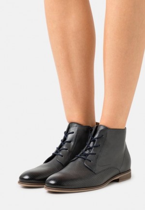 Anna Field Läder Ankle Boots Stövletter Dam Mörkblå | NSX-427198