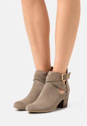 Anna Field Läder Ankle Boots Stövletter Dam Grå Bruna | MCR-314860