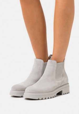 Anna Field Läder Ankle Boots Stövletter Dam Grå | IYE-075346