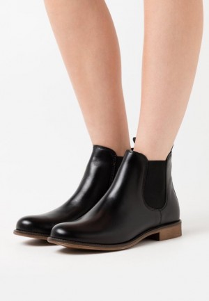Anna Field Läder Ankle Boots Stövletter Dam Svarta | YBC-675293