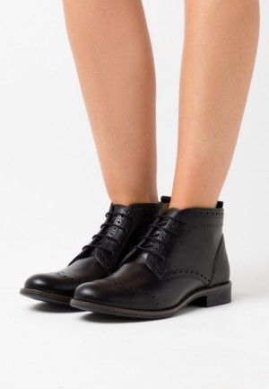 Anna Field Läder Ankle Boots Stövletter Dam Svarta | EUR-649830