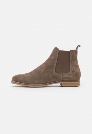 Anna Field Läder Ankle Boots Stövletter Dam Grå Bruna | XSK-270486