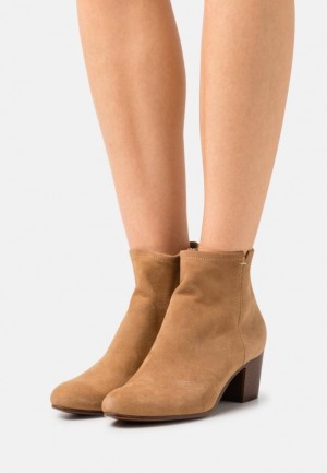 Anna Field Läder Ankle Boots Stövletter Dam Beige | DRQ-304927
