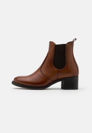 Anna Field Läder Ankle Boots Stövletter Dam Bruna | DNO-467203