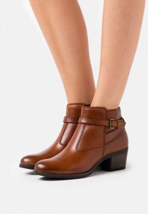 Anna Field Läder Ankle Boots Stövletter Dam Bruna | CWP-136492