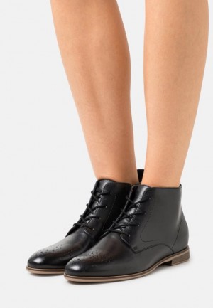 Anna Field Läder Ankle Boots Stövletter Dam Svarta | CVM-701396