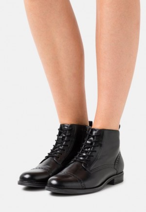 Anna Field Läder Ankle Boots Stövletter Dam Svarta | XAS-592364