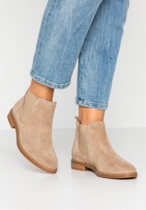 Anna Field Läder Ankle Boots Stövletter Dam Beige | VGE-641325