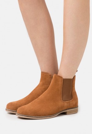 Anna Field Läder Ankle Boots Stövletter Dam Bruna | TQB-759468
