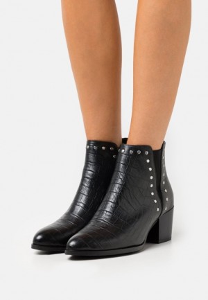 Anna Field Läder Ankle Boots Stövletter Dam Svarta | SOX-549630