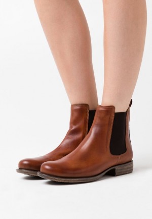 Anna Field Läder Ankle Boots Stövletter Dam Bruna | RQP-058194