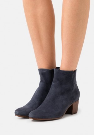Anna Field Läder Ankle Boots Stövletter Dam Mörkblå | RHD-280139
