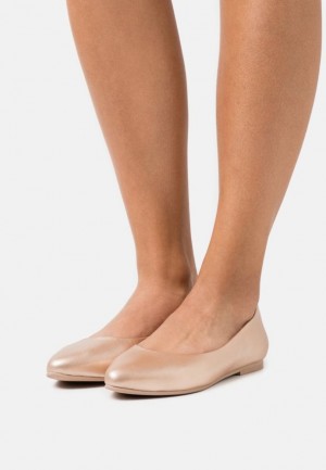 Anna Field Läder Ballet Pumps Ballerina Dam Rosa Guld | OFG-412670
