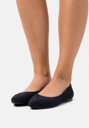 Anna Field Läder Ballet Pumps Ballerina Dam Mörkblå | MUG-195382
