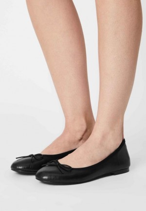 Anna Field Läder Ballet Pumps Ballerina Dam Svarta | ZTE-142968