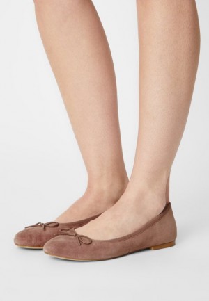 Anna Field Läder Ballet Pumps Ballerina Dam Grå Bruna | SAU-520416