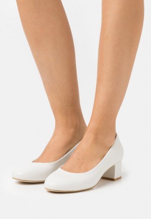 Anna Field Läder Bekvämlighet Klassiska Heels Klackar Dam Vita | IHY-085319