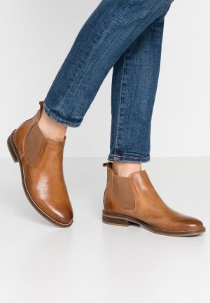 Anna Field Läder Booties Ankle Boots Stövletter Dam Bruna | NXS-074136