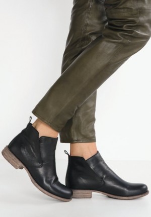 Anna Field Läder Booties Ankle Boots Stövletter Dam Svarta | VBJ-307456