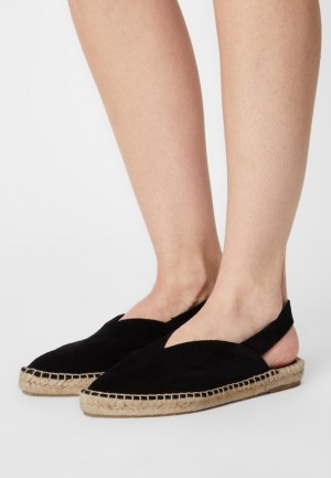 Anna Field Läder Espadrilles Ballerina Dam Svarta | IDS-849571