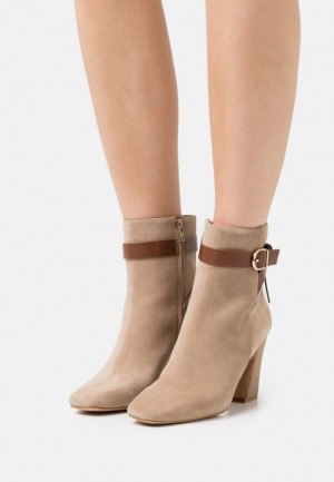 Anna Field Läder High Klackar Ankle Boots Stövletter Dam Beige | NKZ-687512