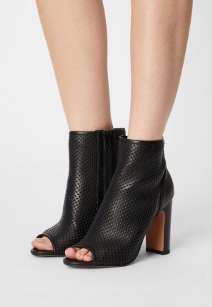 Anna Field Läder High Klackar Ankle Boots Stövletter Dam Svarta | KNV-320479